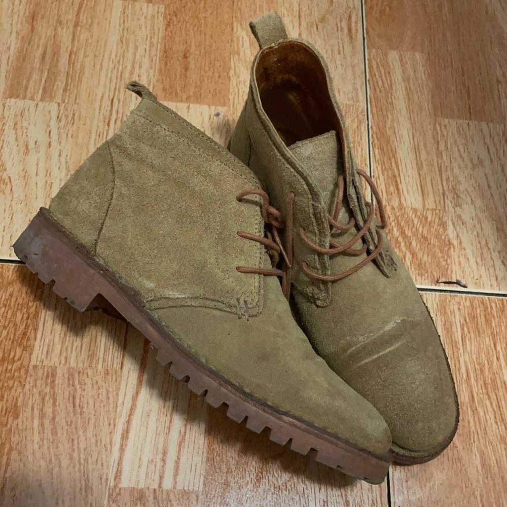 Zara Trafaluc Suede Brown Laceup Chukka Boots